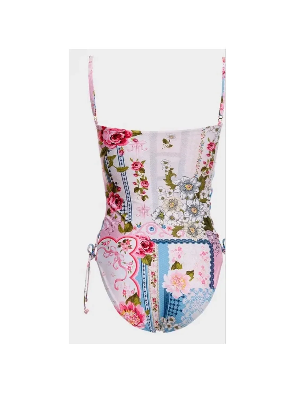 NWT Agua Bendita Meriel Meraki M Floral Print One Piece Reversible Swimsuit